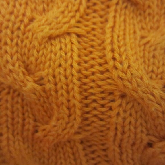 Unbranded Womens L Orange Peruvian Pima Cotton LS Cable Knit Mock Neck Sweater - Picture 7 of 10